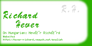 richard hever business card